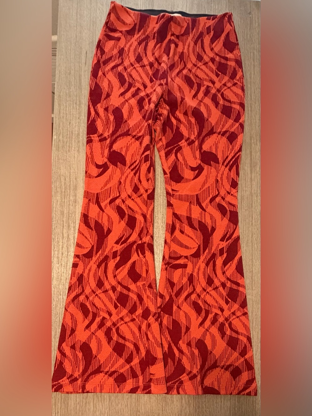 Anthropologie The Joni Patterned Flare Pants Size Small